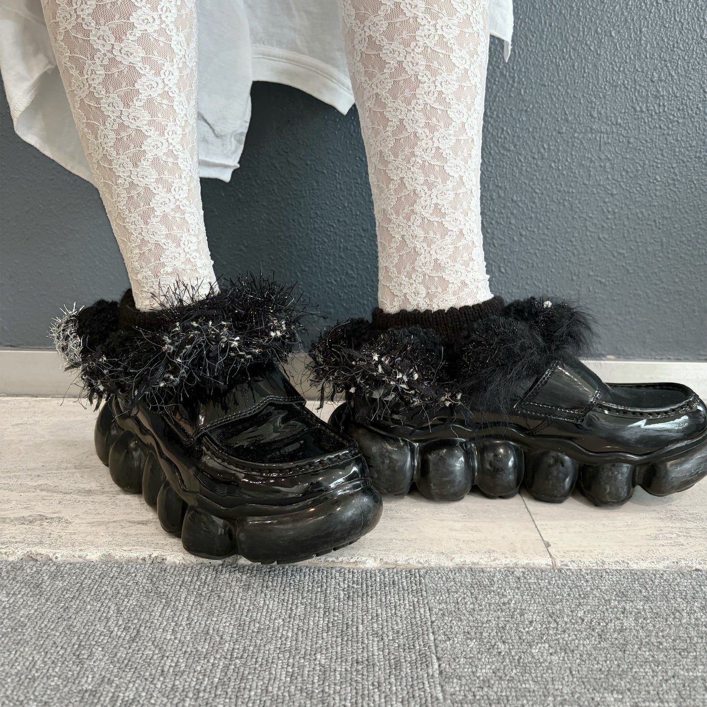 Ankle knitted band short / Black / アンクルニットバンド