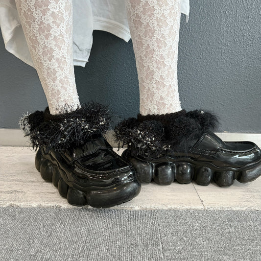 Ankle knitted band short / Black / アンクルニットバンド