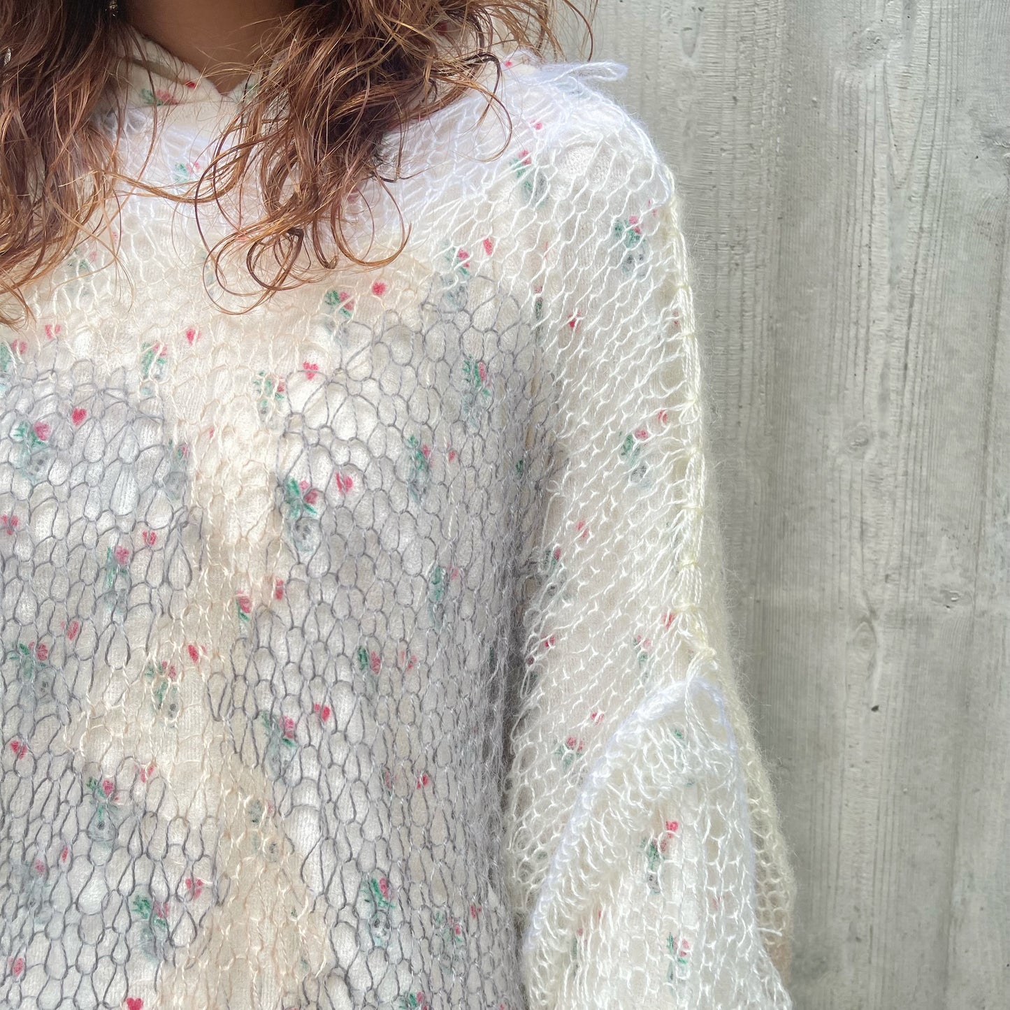 Heart break mohair jumper / White / ハートブレイクモヘアニットジャンパー