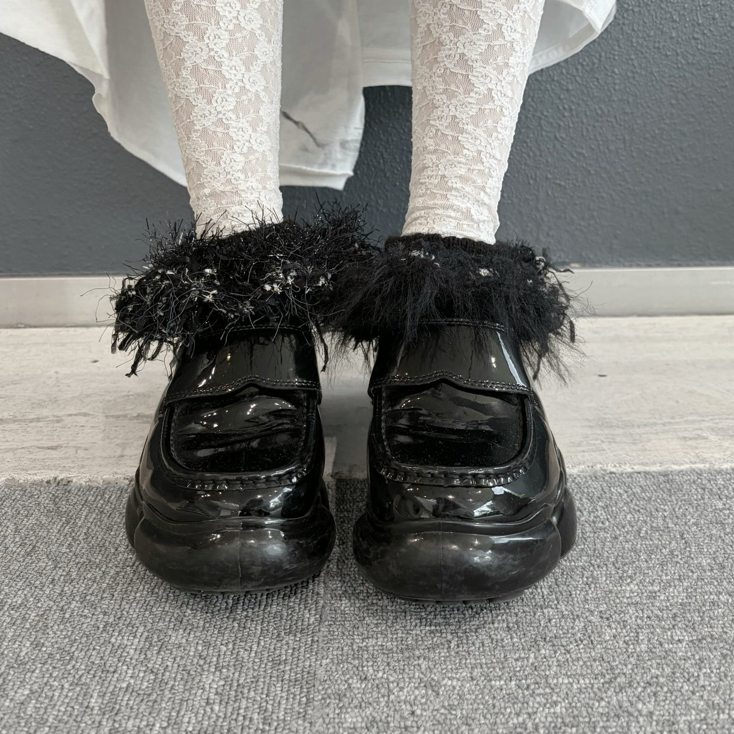 Ankle knitted band short / Black / アンクルニットバンド
