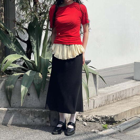 twisted top / red / ツイストTシャツ
