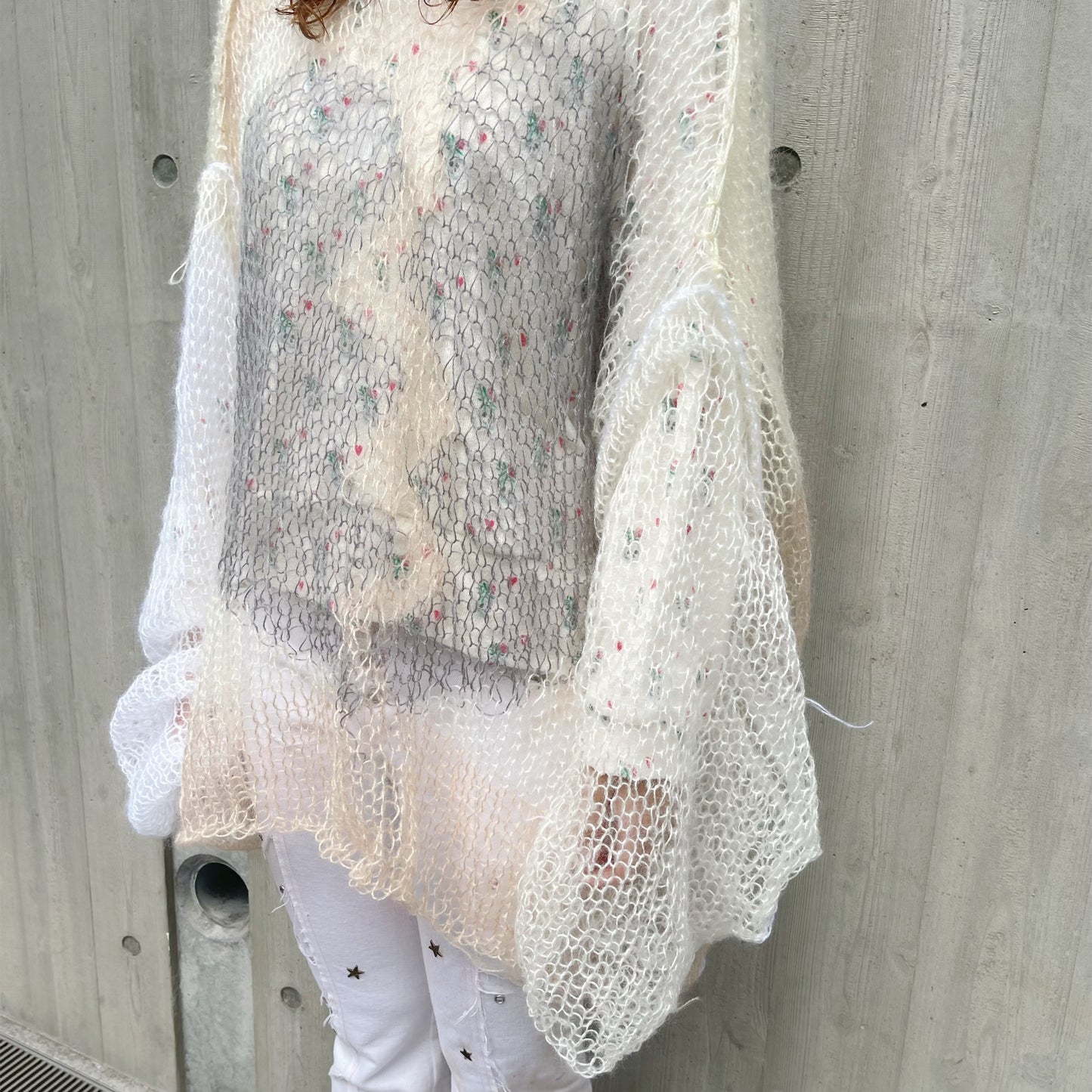 Heart break mohair jumper / White / ハートブレイクモヘアニットジャンパー