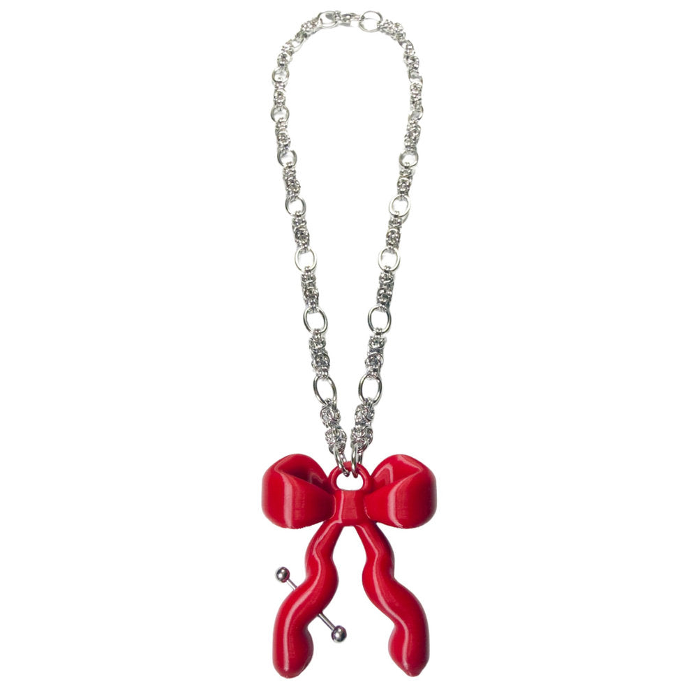 RIBBON NECKLACE / Red / リボンネックレス