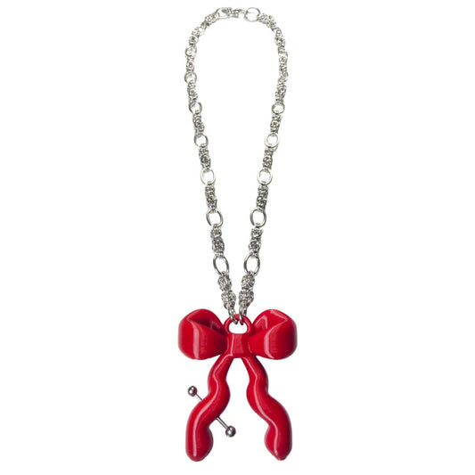 RIBBON NECKLACE / Red / リボンネックレス
