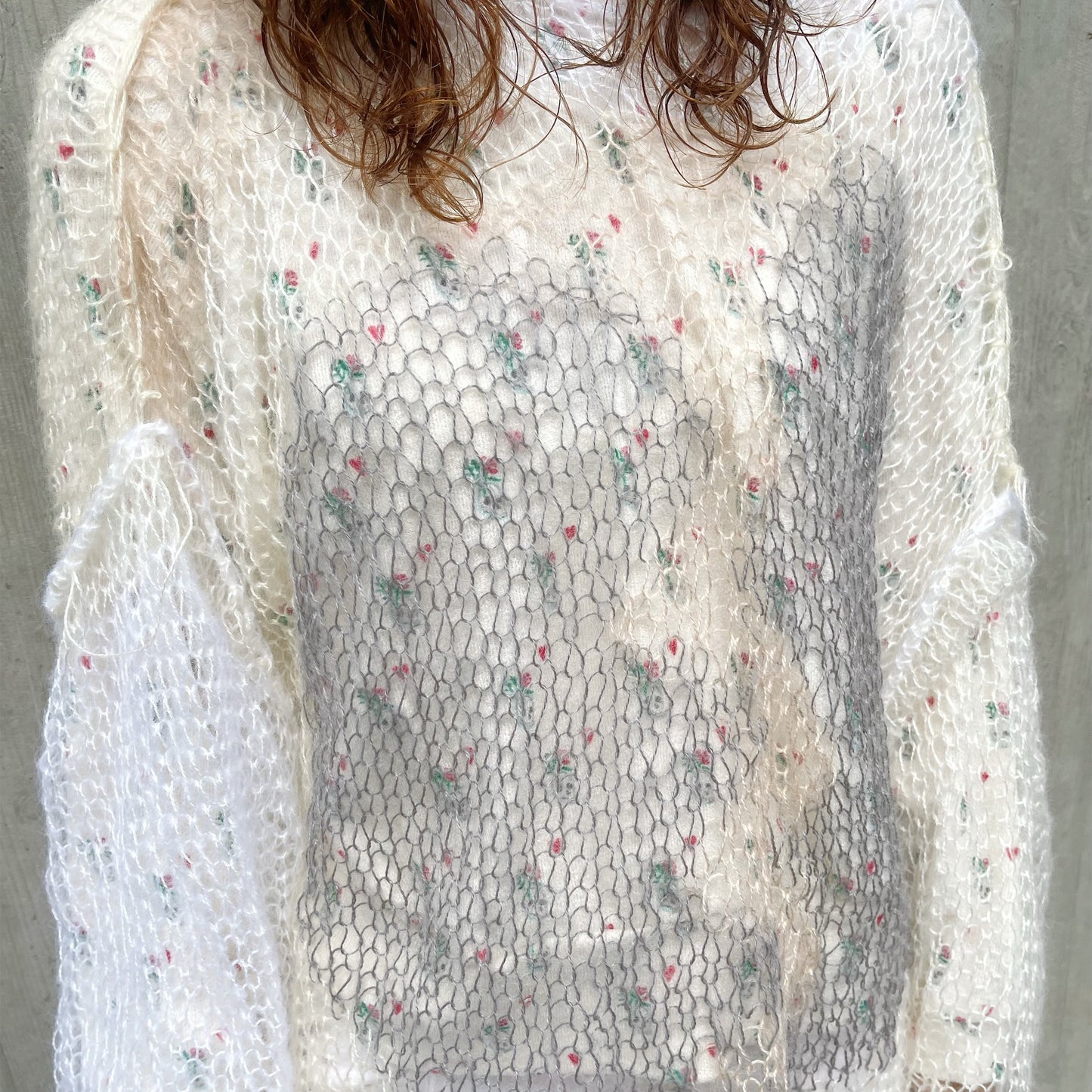 Heart break mohair jumper / White / ハートブレイクモヘアニットジャンパー