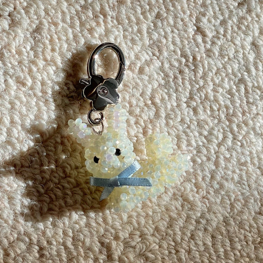 Creamy Rabbit Key Ring / うさぎのビーズキーリング