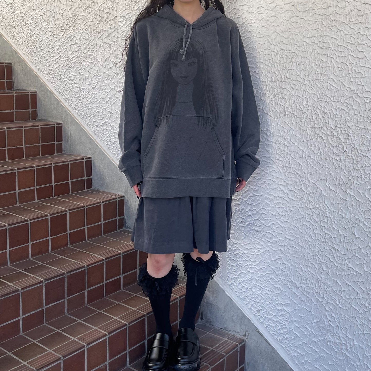 TOMIE WASHED PRINT PARKA / BLACK / 伊藤潤二『富江