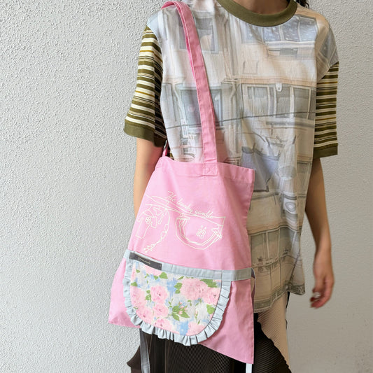 Frill Apron Tote Bag / Pink / BIRDMANコラボレーショントートバッグ