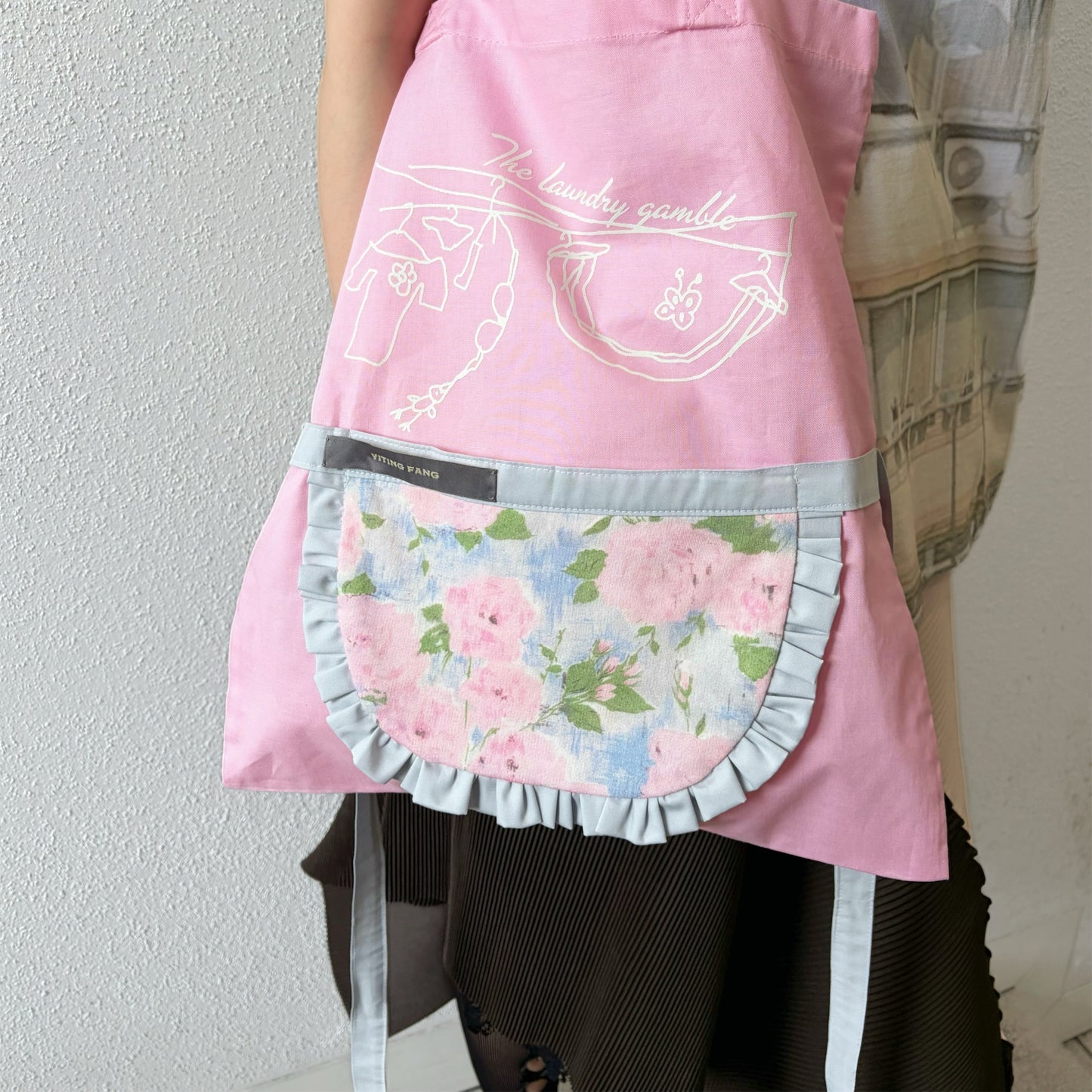 Frill Apron Tote Bag / Pink / BIRDMANコラボレーショントートバッグ
