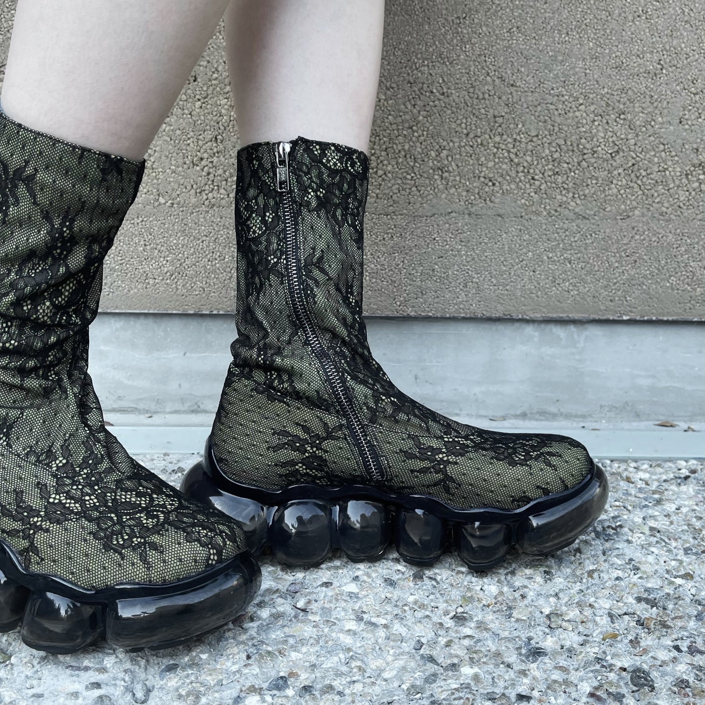 JEWELRYLACE TIGHTS BOOTS / BLACK / MIKIOSAKABEレースブーツ