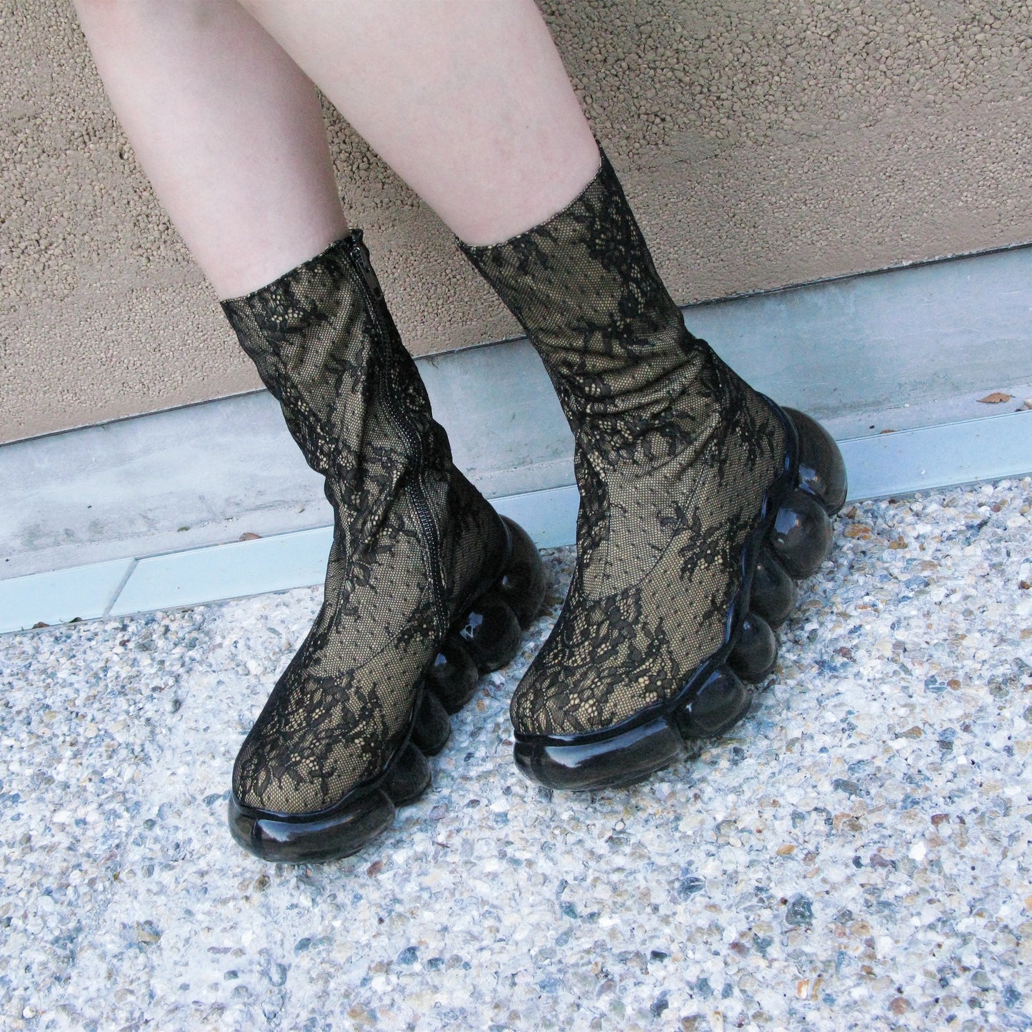 JEWELRYLACE TIGHTS BOOTS / BLACK / MIKIOSAKABEレースブーツ