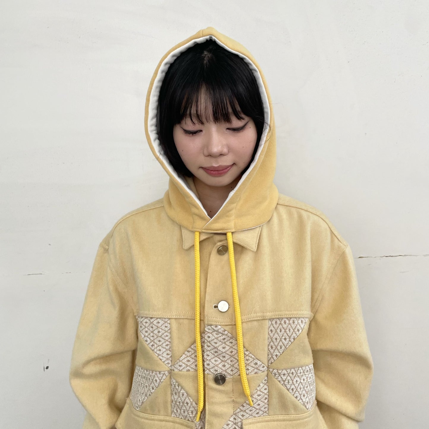 REVERSIBLE HOOD PARTS / YELLOW / リバーシブルフード