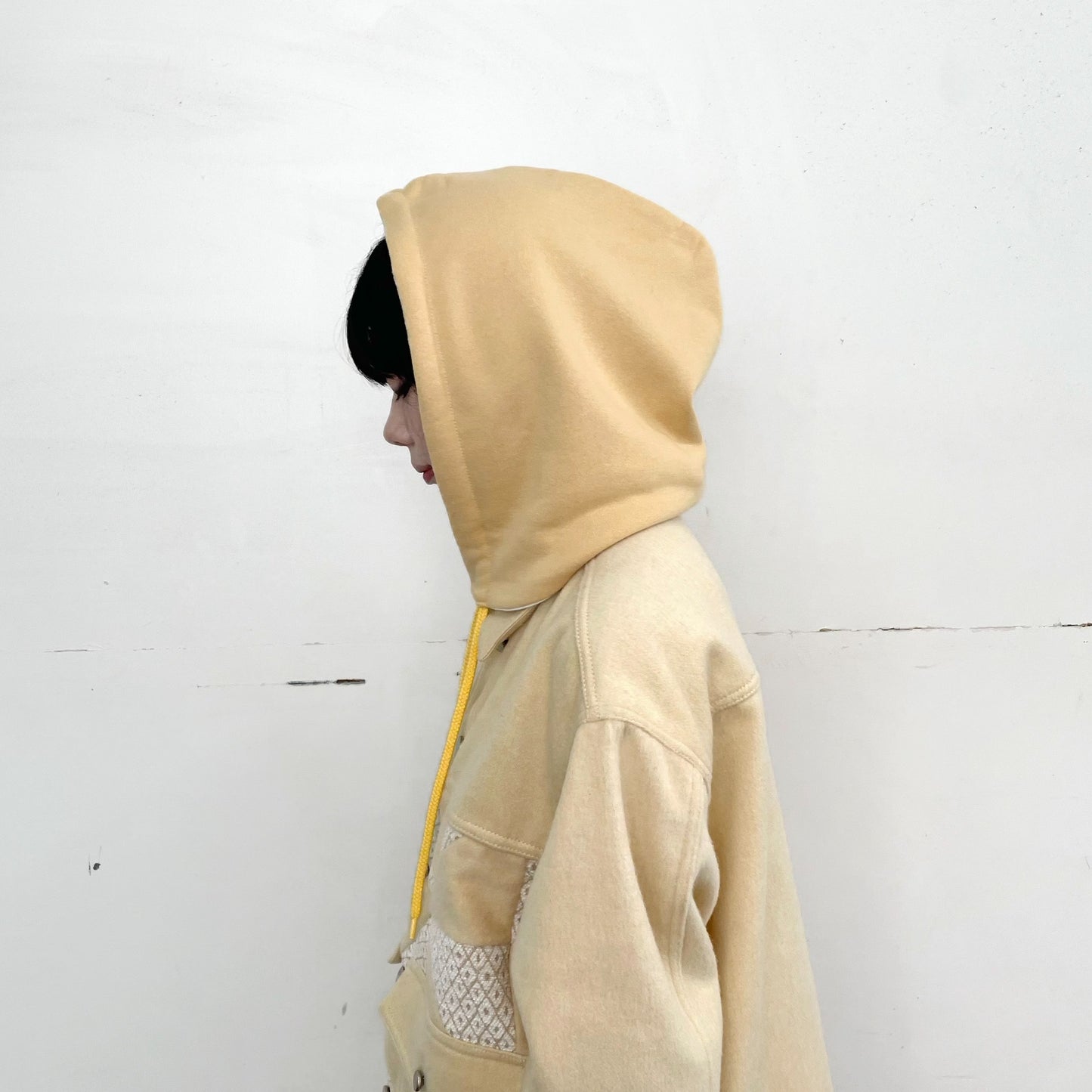 REVERSIBLE HOOD PARTS / YELLOW / リバーシブルフード