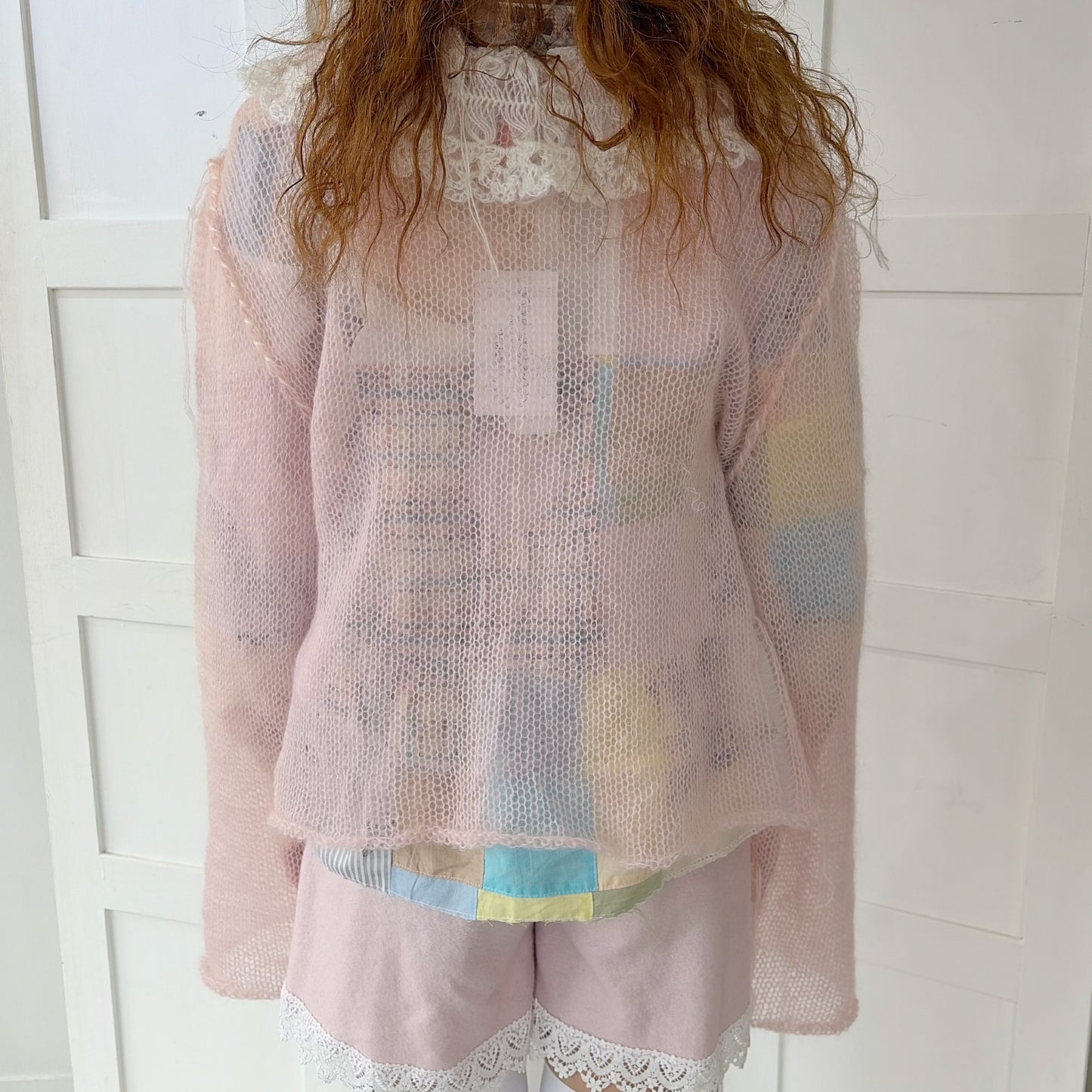Flower shadow knit jumper / Pink / フラワーニット
