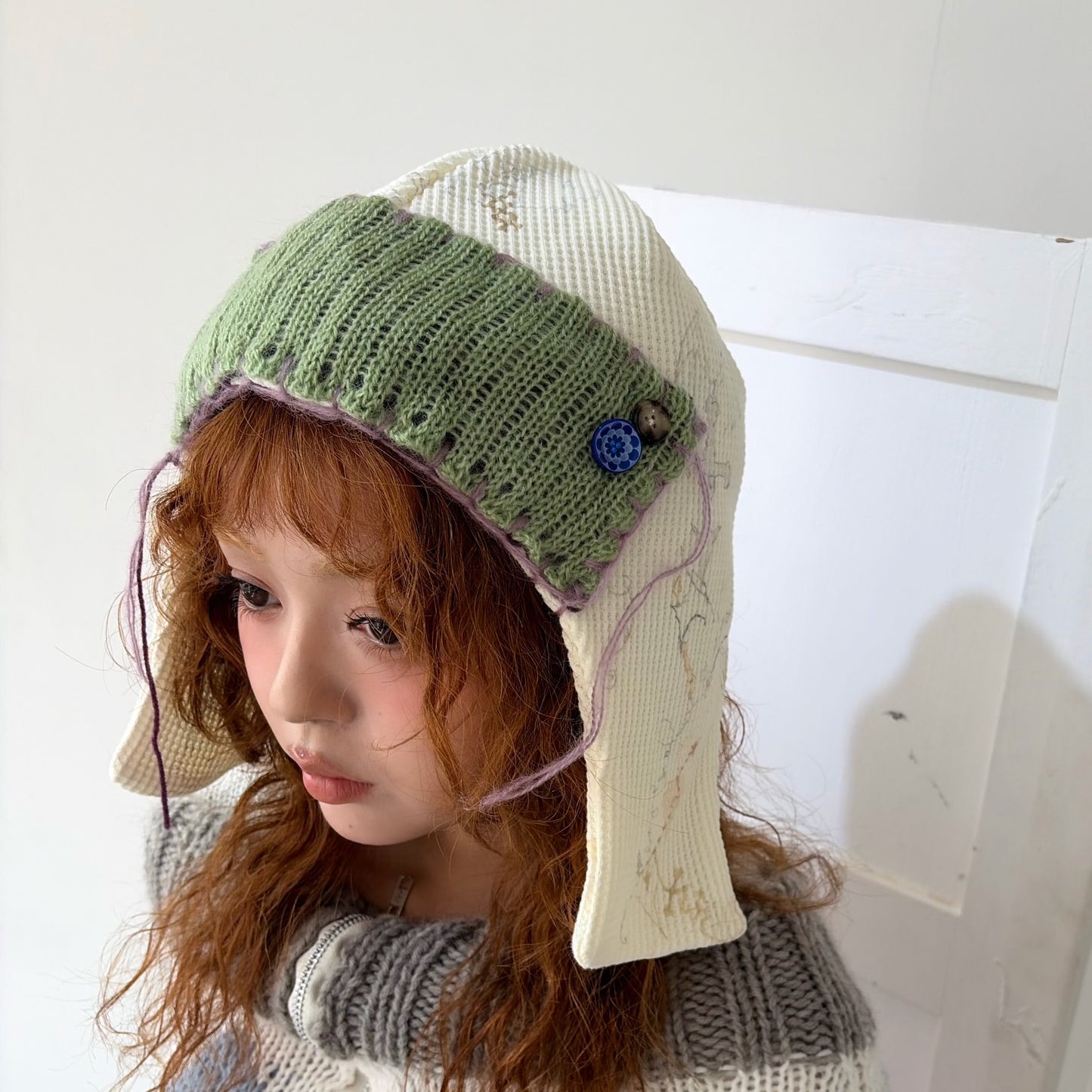 【Collabolation with Lee Haesun】Haesun cap / Ivory / フライトキャップ
