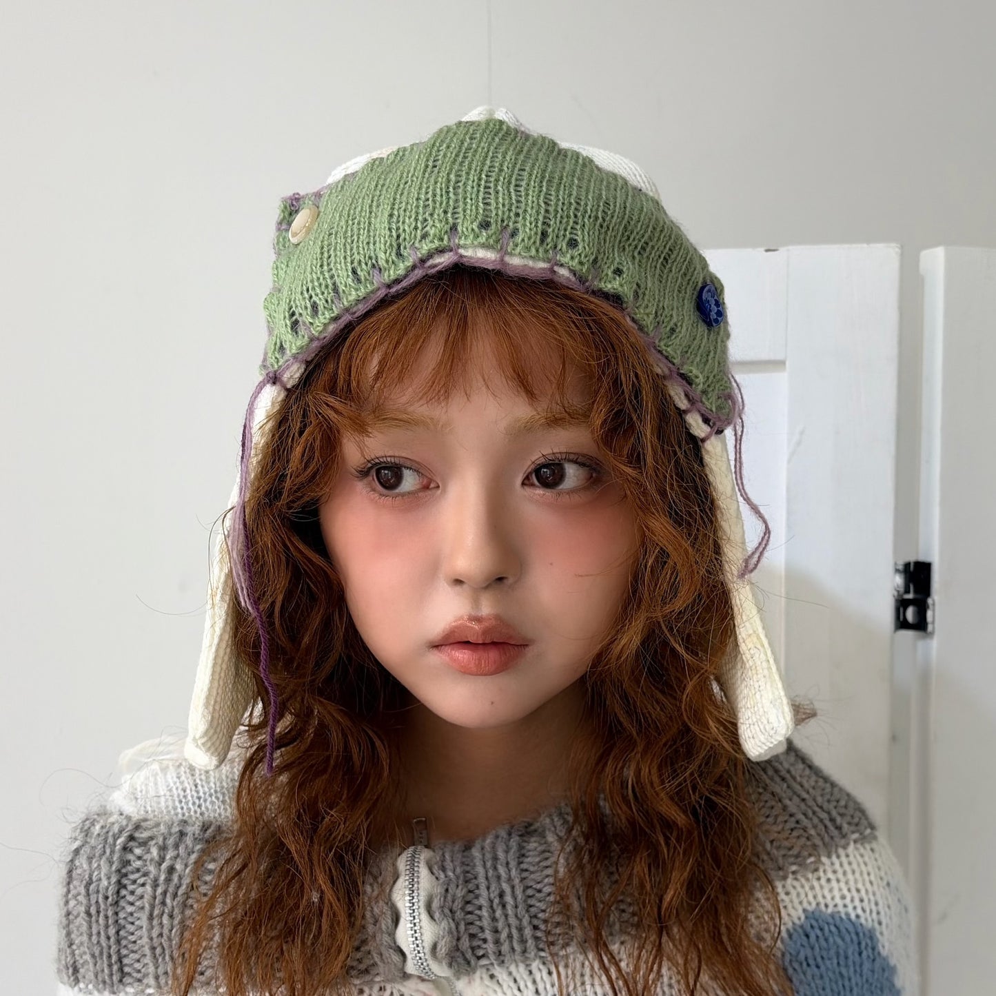 【Collabolation with Lee Haesun】Haesun cap / Ivory / フライトキャップ