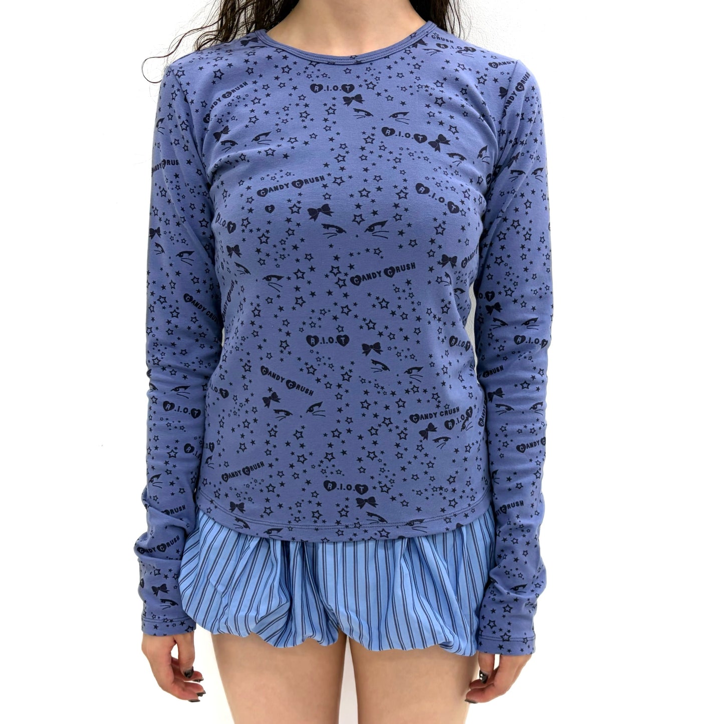 [F.E.E.S] jersey pattern long top / CAT / プリントロングスリーブTシャツ