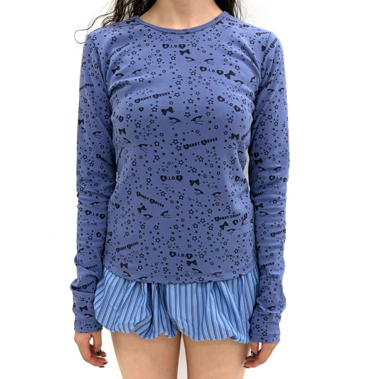 [F.E.E.S] jersey pattern long top / CAT / プリントロングスリーブTシャツ
