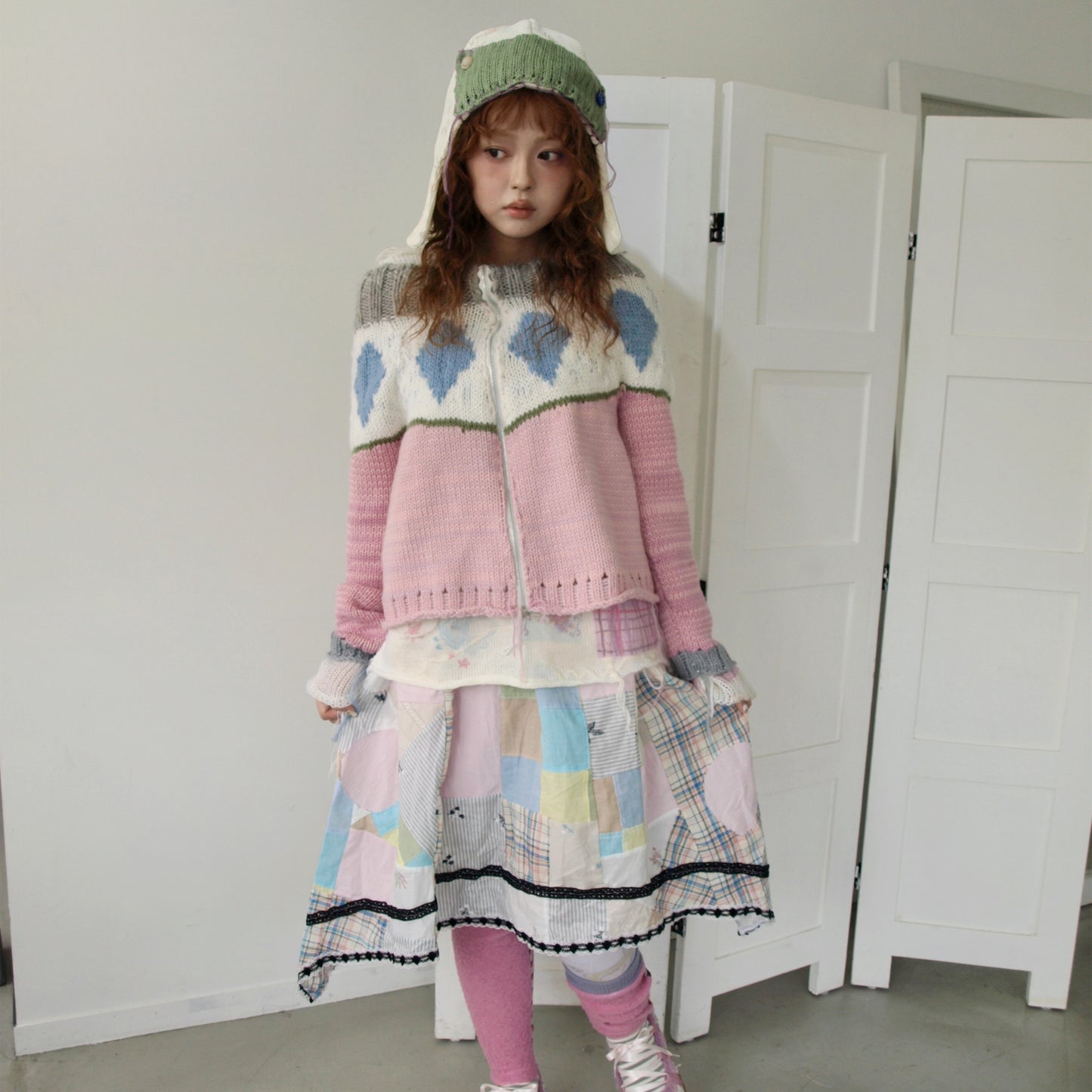 【Collabolation with Lee Haesun】Haesun cap / Ivory / フライトキャップ