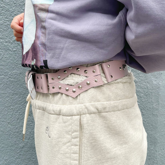 Dog coller studs belt / SPARKLE PINK / スタッズベルト
