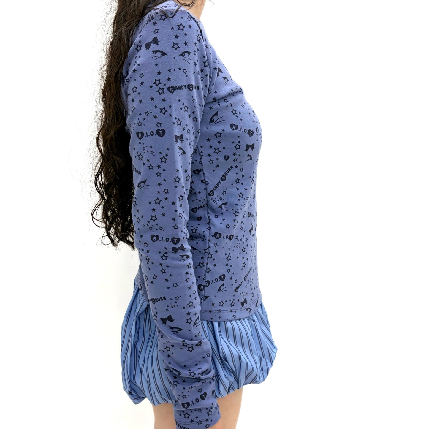 [F.E.E.S] jersey pattern long top / CAT / プリントロングスリーブTシャツ