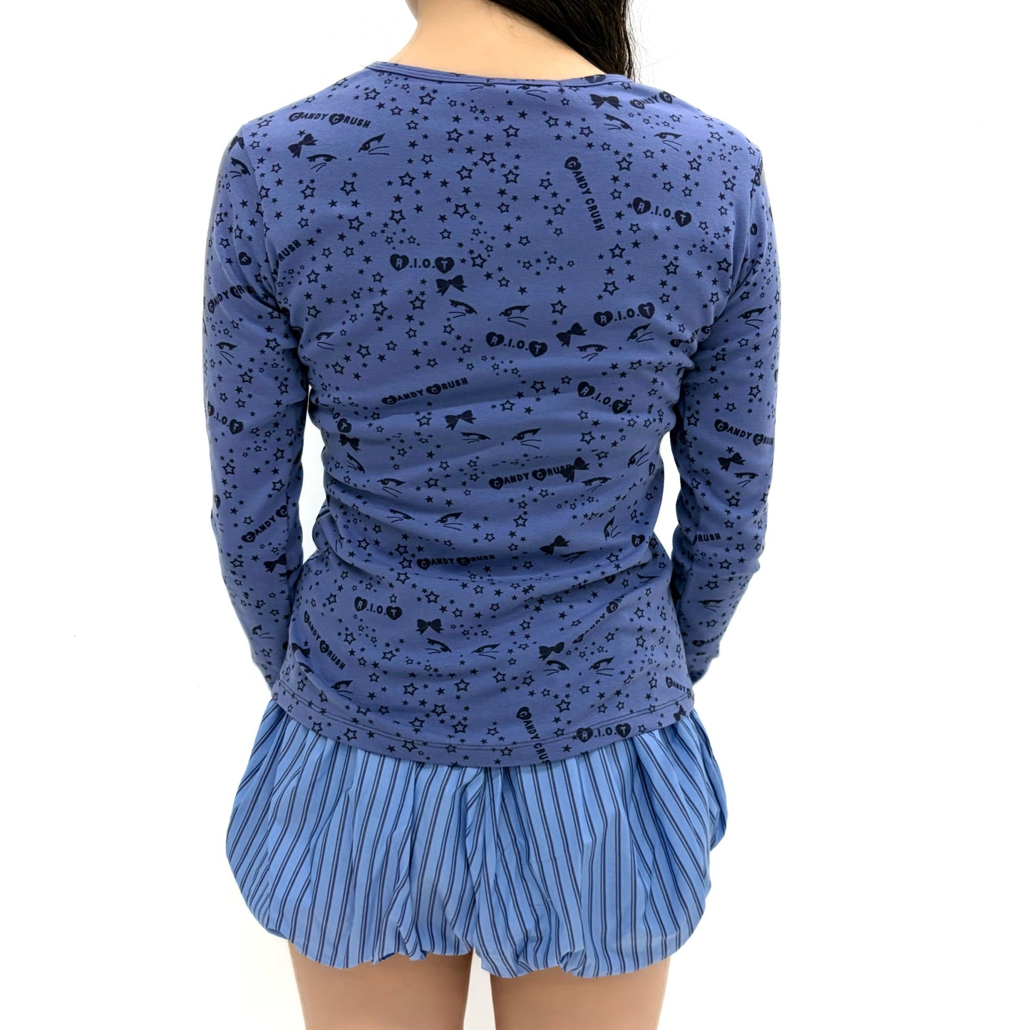 [F.E.E.S] jersey pattern long top / CAT / プリントロングスリーブTシャツ