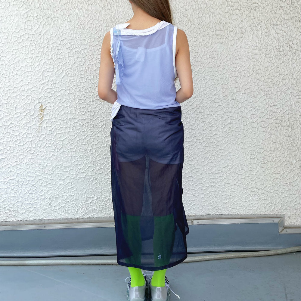 cry forever / white×light blue×navy / ノースリーブワンピース