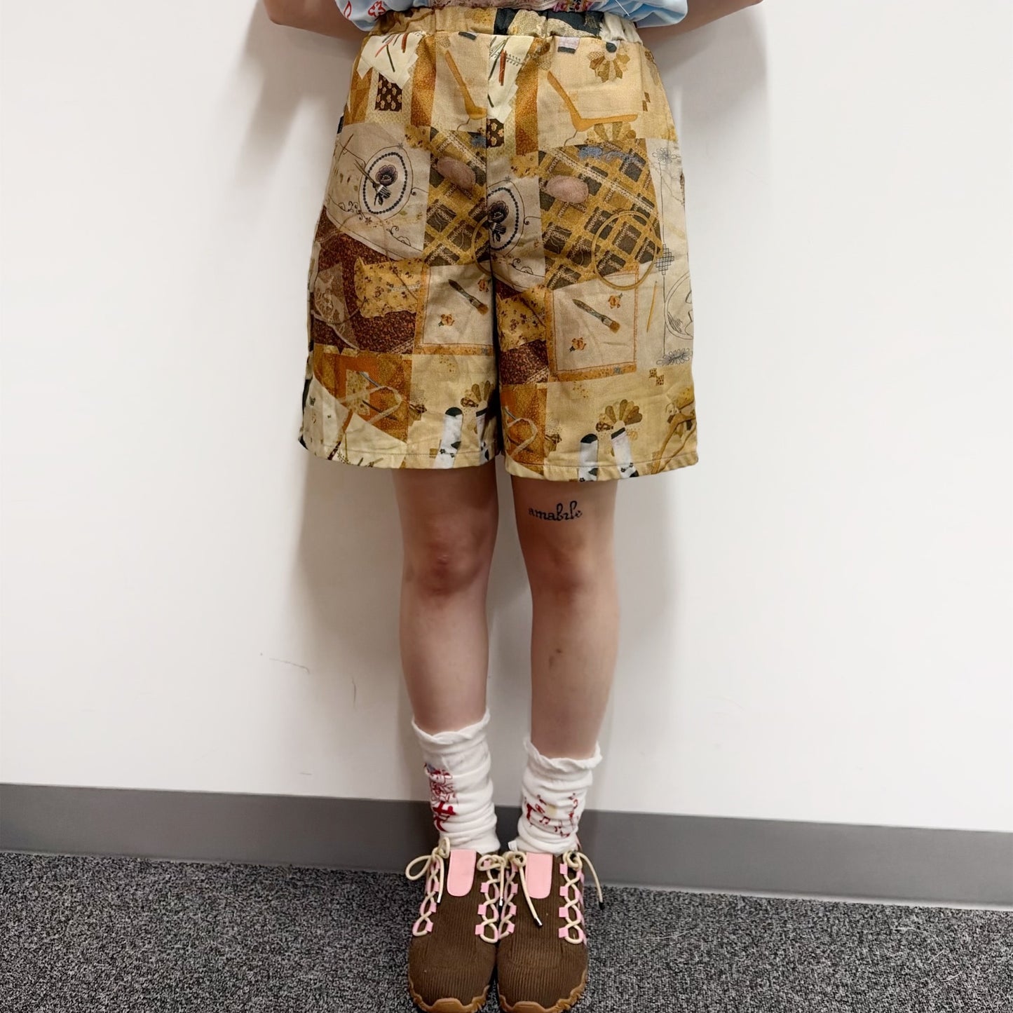 Memory half pants XS / brown / ハーフパンツ