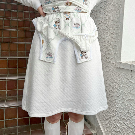 HOMEWEAR SKIRT / WHITE / 刺繍スカート