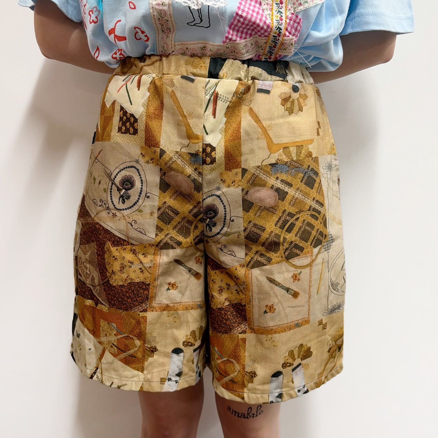 Memory half pants XS / brown / ハーフパンツ