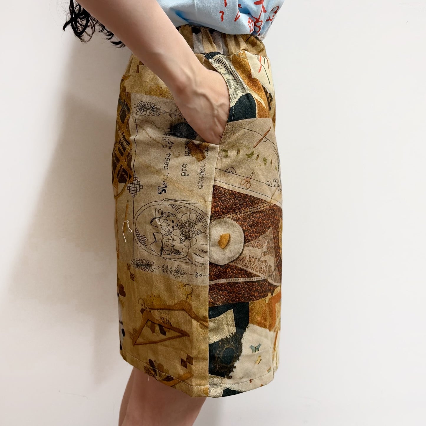 Memory half pants XS / brown / ハーフパンツ