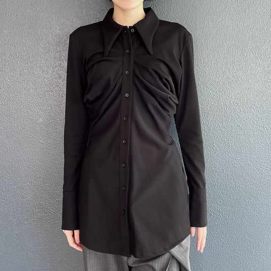 Heidi shirt / black / ギャザーシャツ