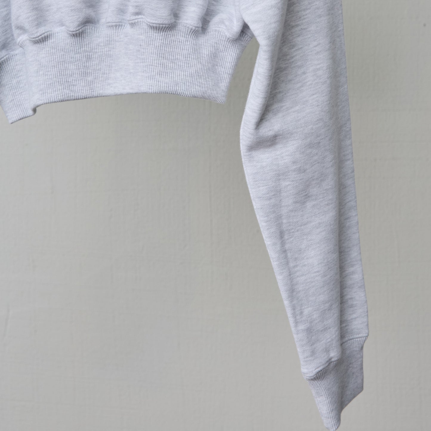 CROPPED HALF-ZIP "MAIN CHARACTER" SWEAT / GRAY / ハーフジップスウェット