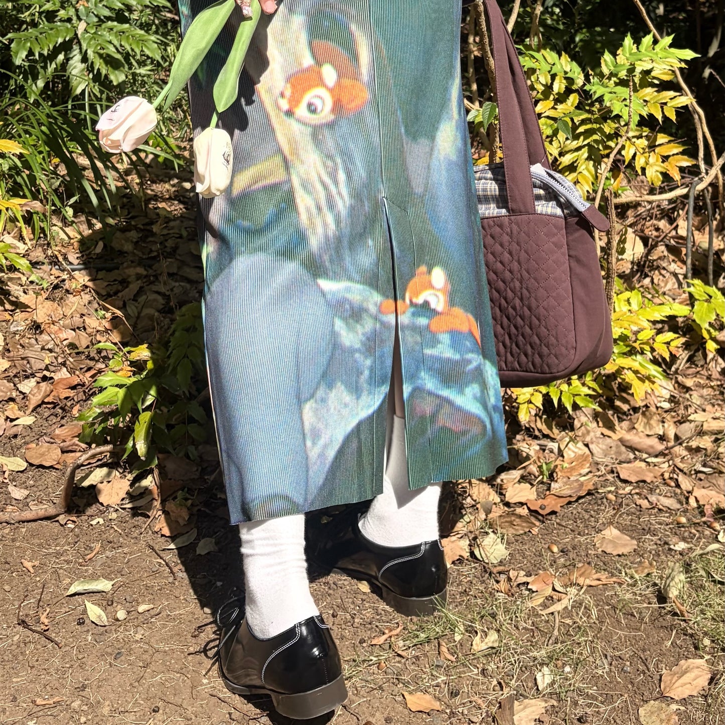 PRINT RIB SKIRT / SNOW WHITE / プリントリブスカート