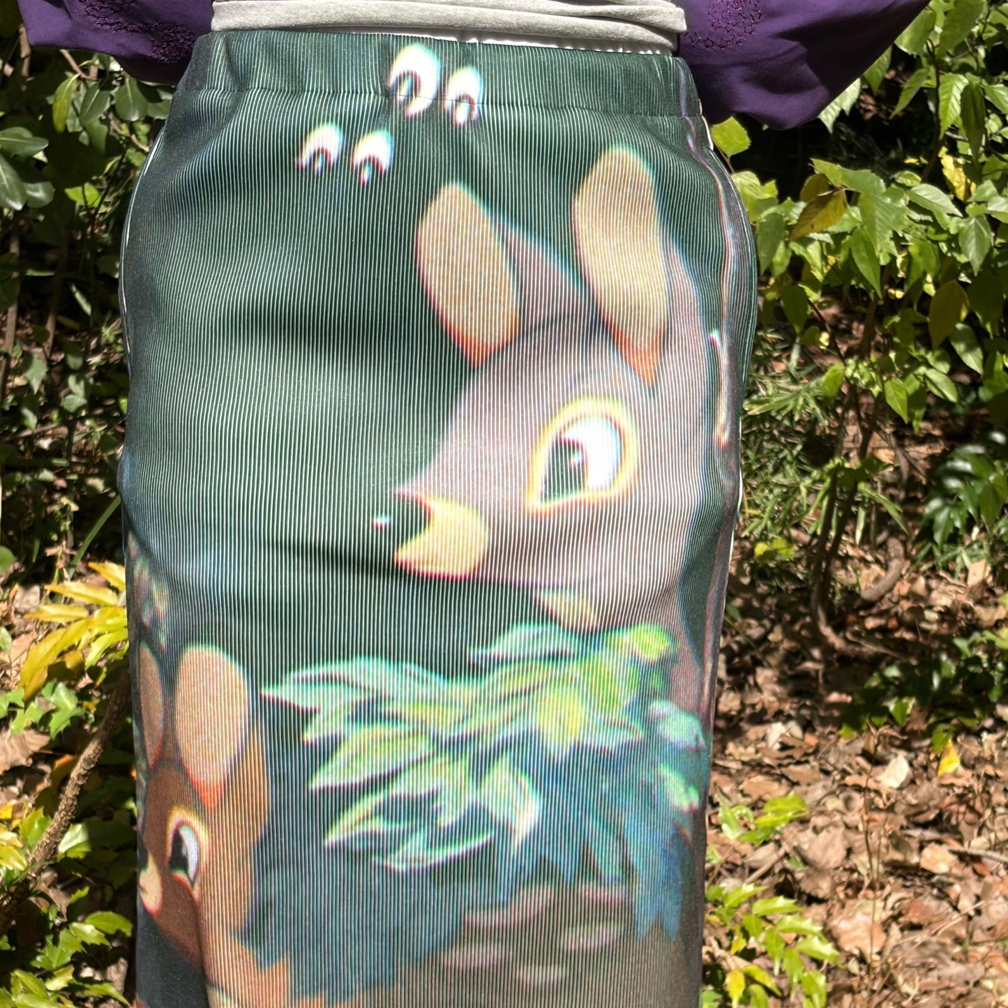 PRINT RIB SKIRT / SNOW WHITE / プリントリブスカート