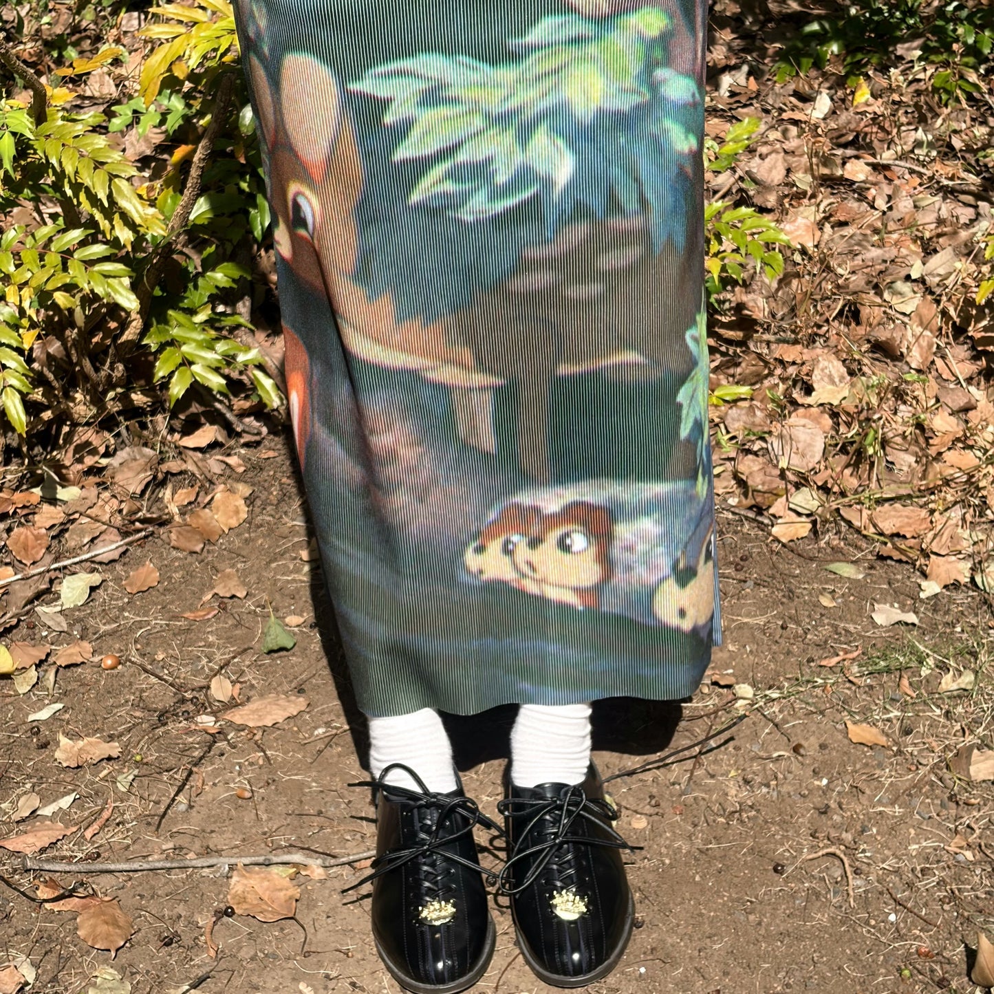 PRINT RIB SKIRT / SNOW WHITE / プリントリブスカート