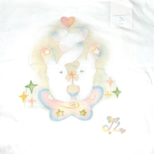 [Jolie laide x plasticpeco]Starlight bunny twin t-shirt / White / コラボレーションTシャツ