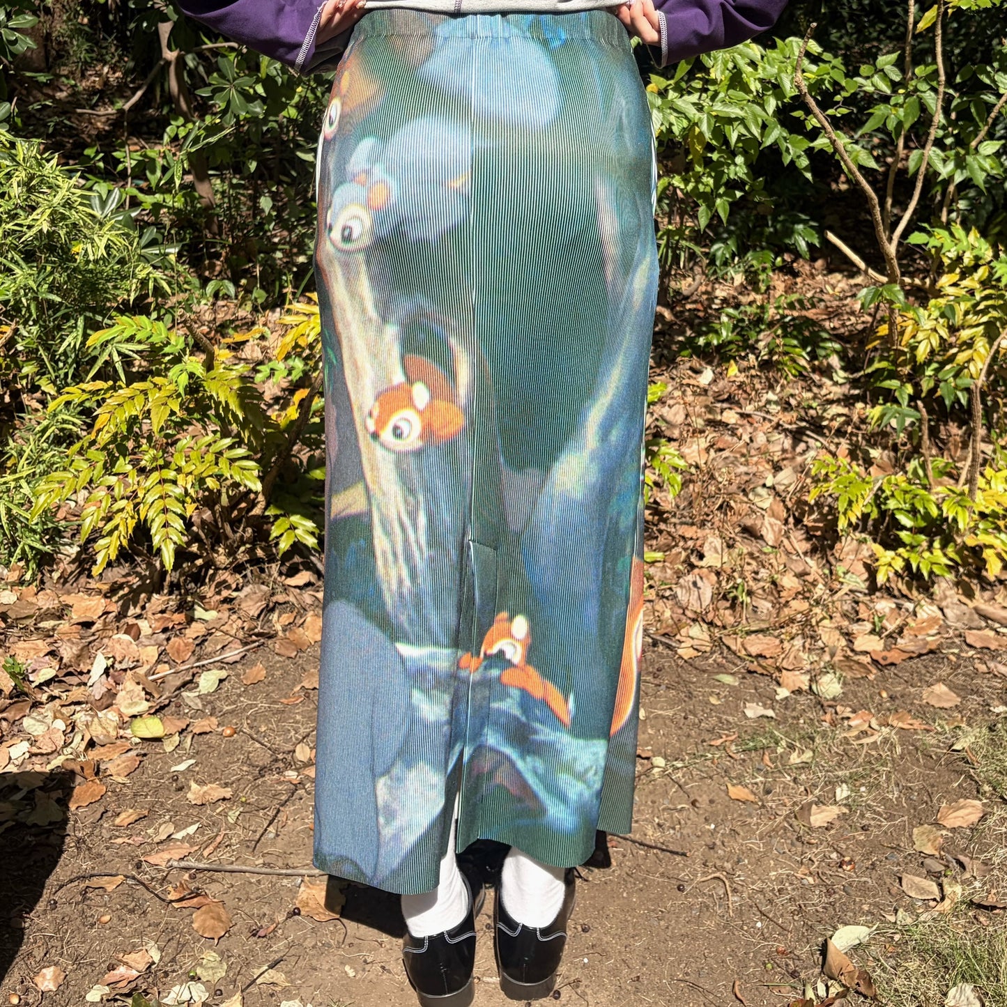 PRINT RIB SKIRT / SNOW WHITE / プリントリブスカート