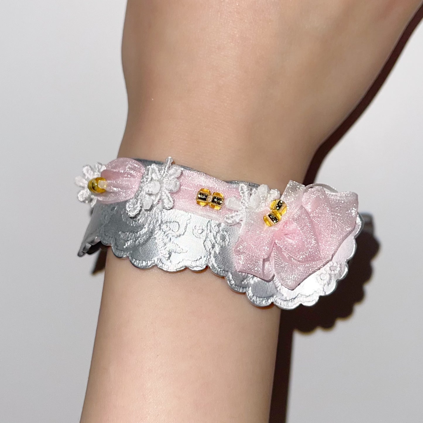 lace bangle / Flower pink / レースバングル