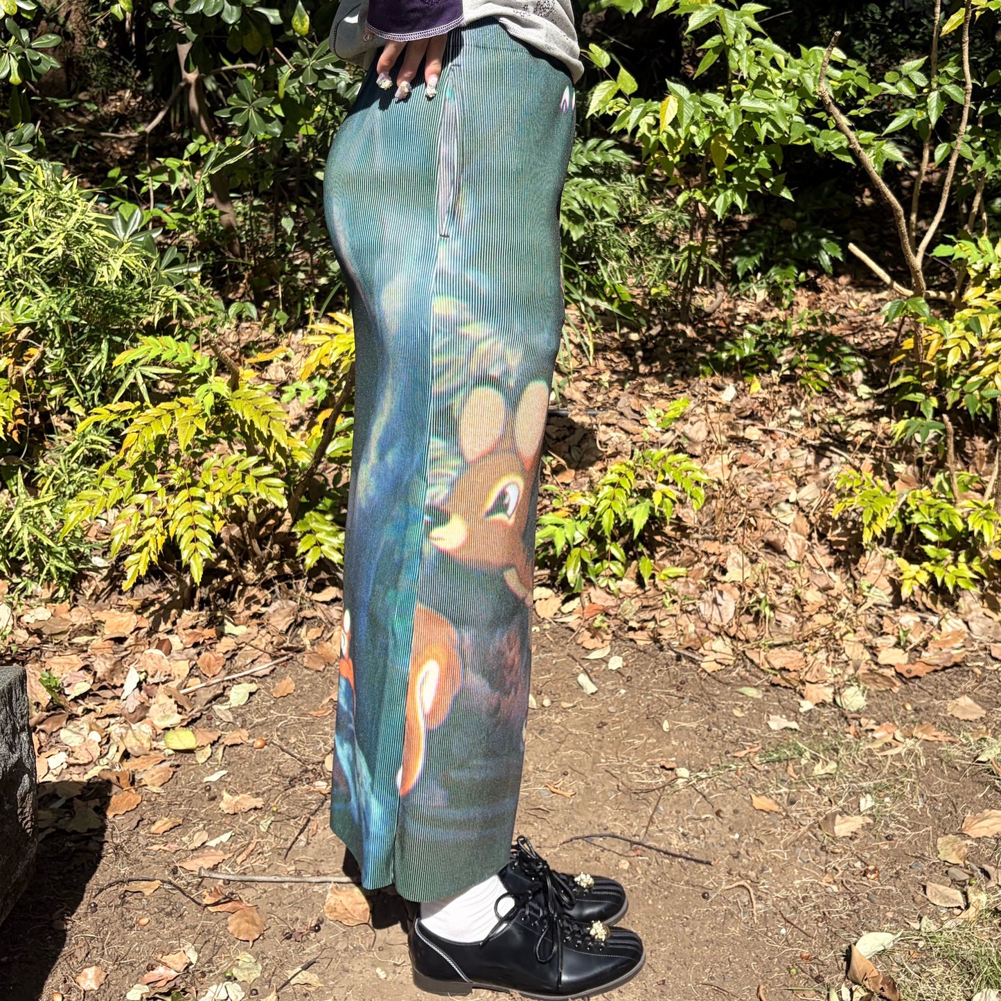 PRINT RIB SKIRT / SNOW WHITE / プリントリブスカート
