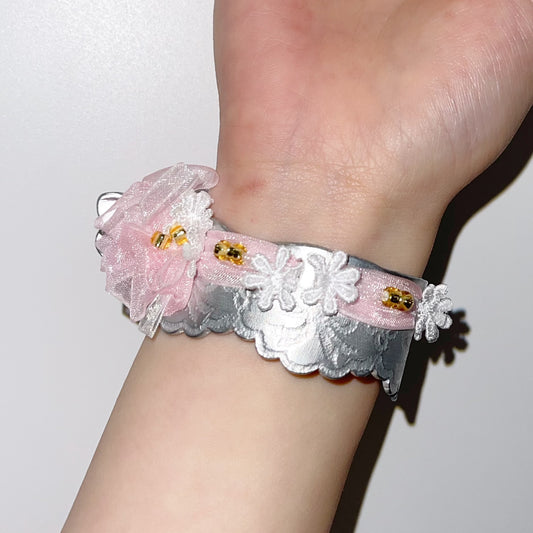 lace bangle / Flower pink / レースバングル