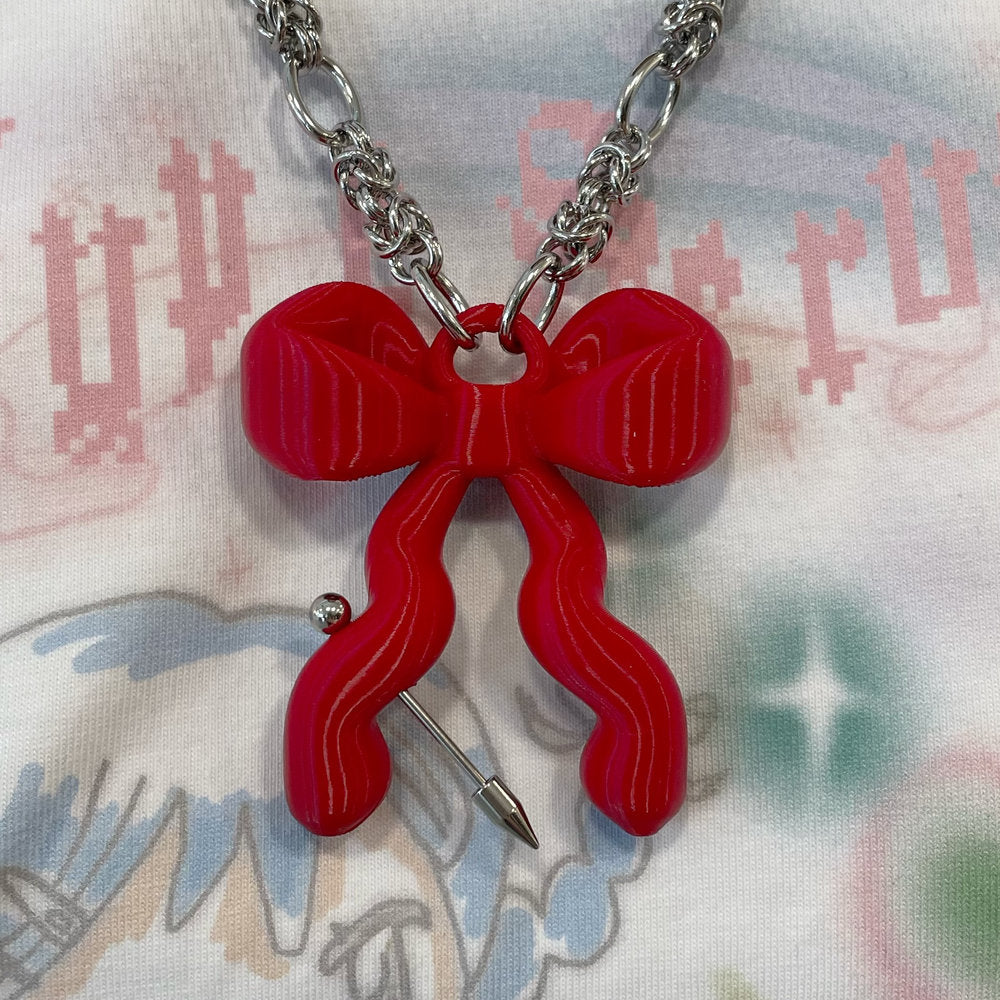 RIBBON NECKLACE / Red / リボンネックレス