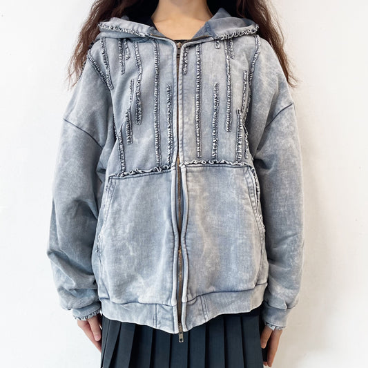 MINI FRILL WASHED PARKA / NAVY / フリルウォッシュパーカ