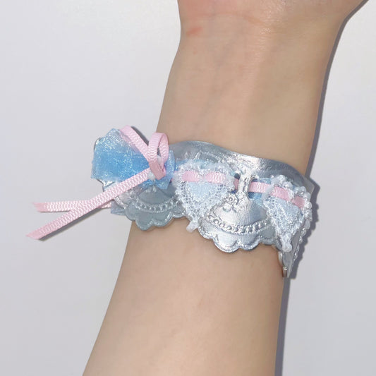 lace bangle / Heart blue / レースバングル