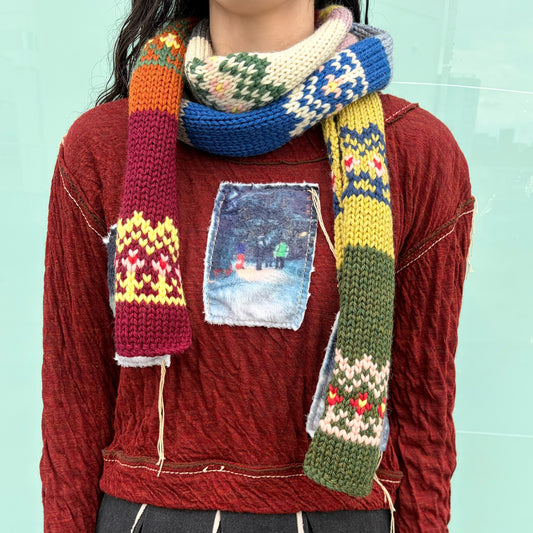 flower wool muffler / multi / フラワーウールマフラー