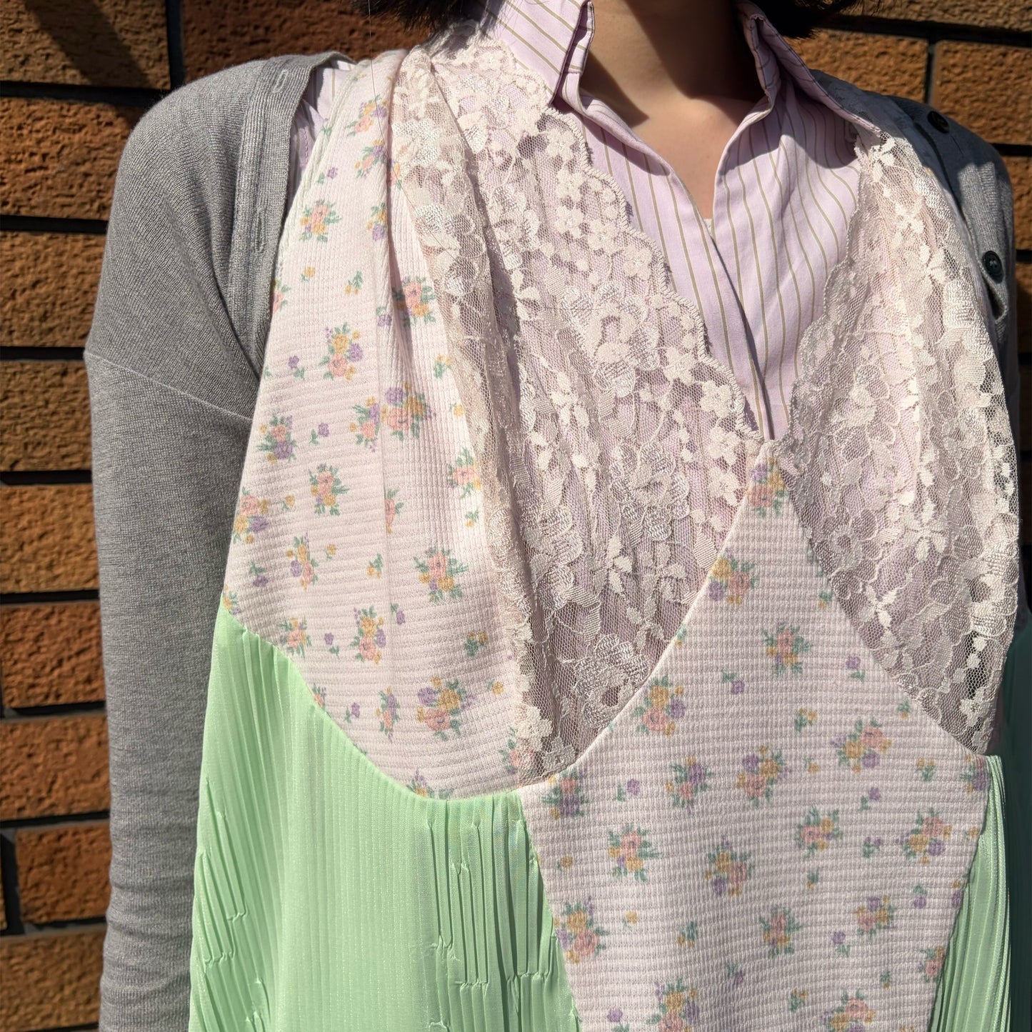 PICNIC DRESS / GREEN / プリーツワンピース