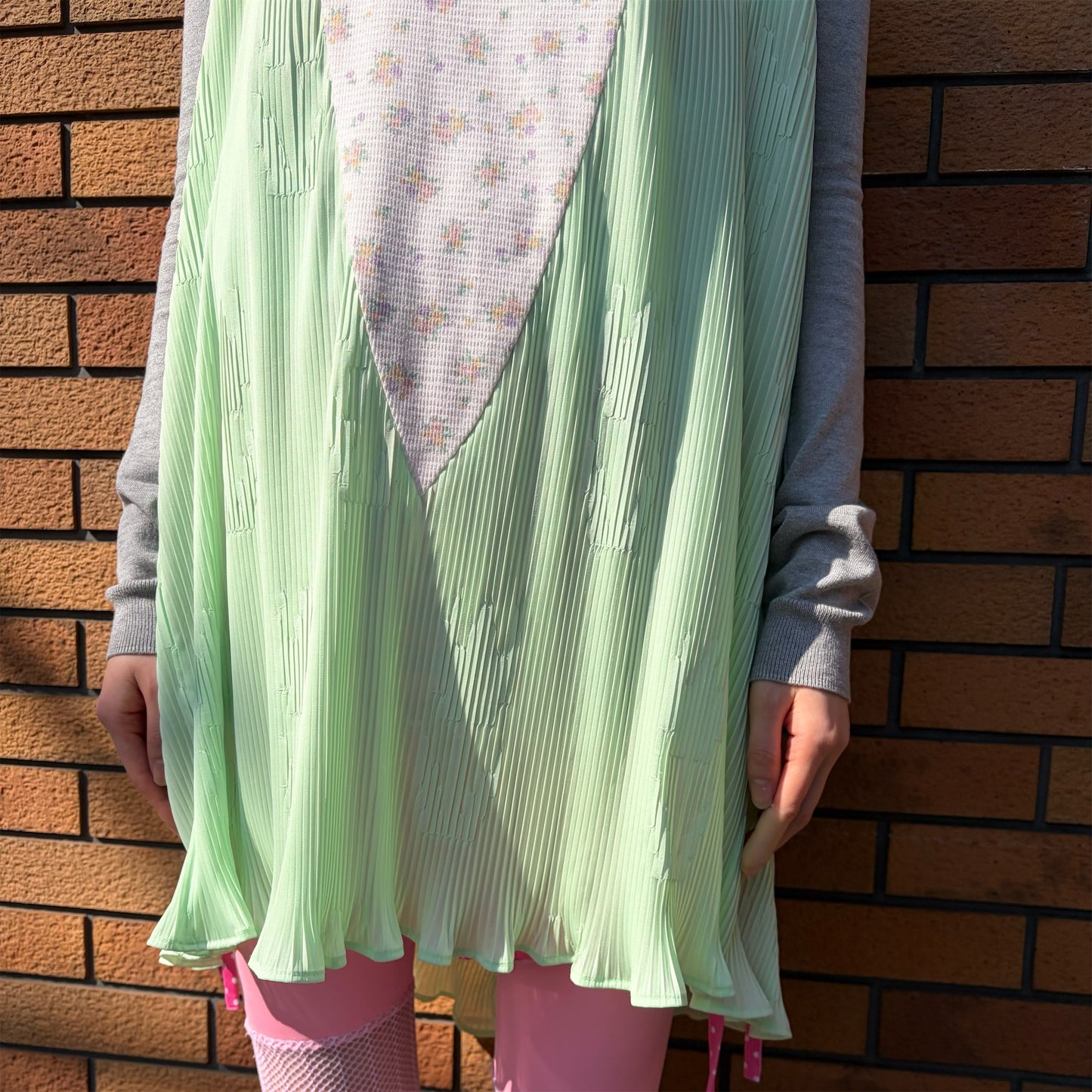 PICNIC DRESS / GREEN / プリーツワンピース