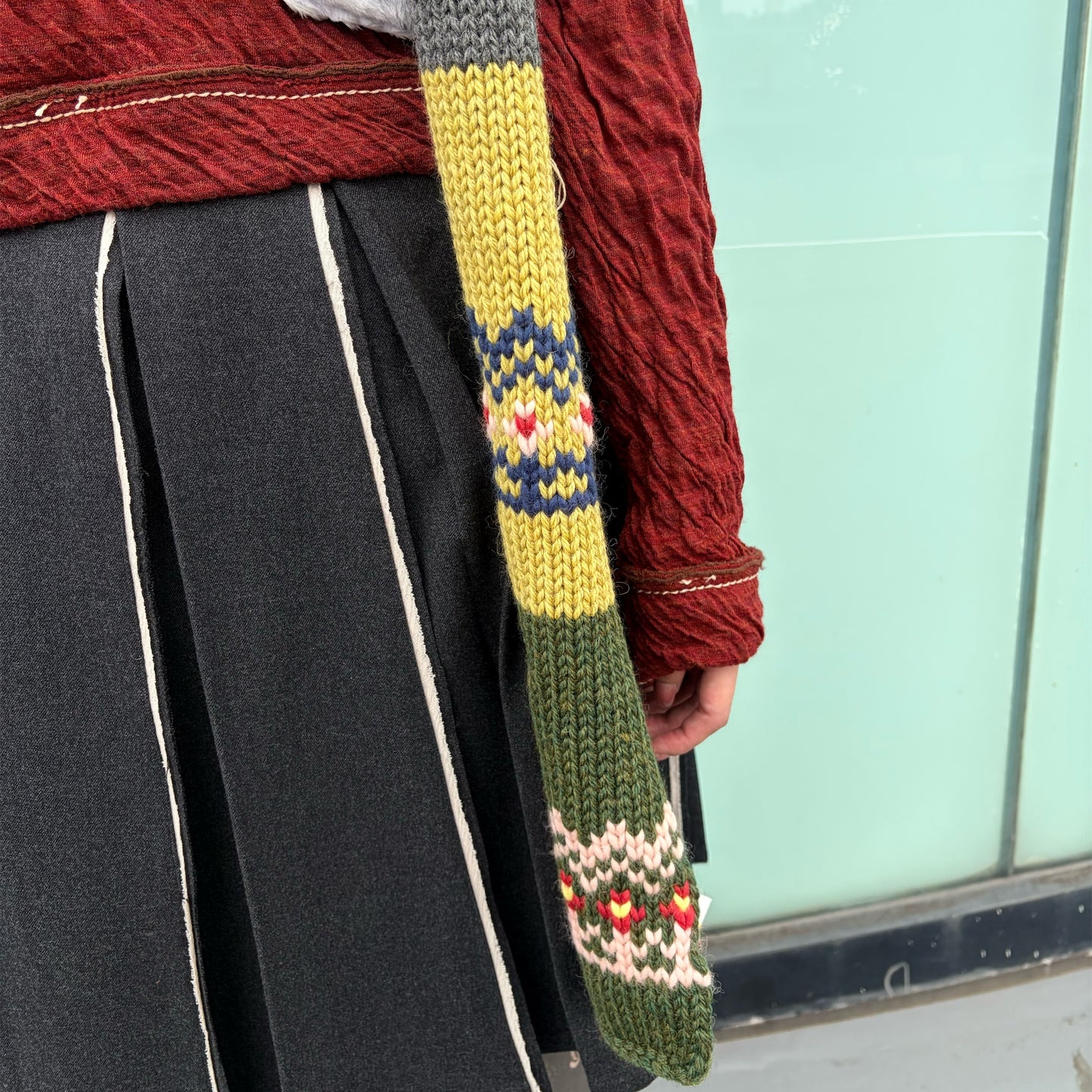 flower wool muffler / multi / フラワーウールマフラー