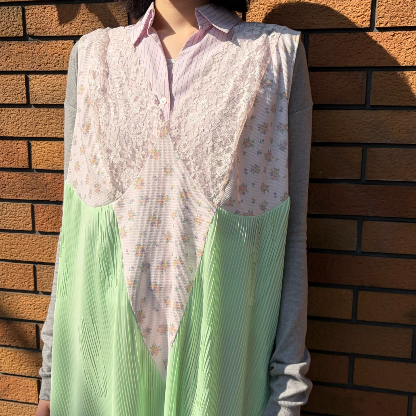 PICNIC DRESS / GREEN / プリーツワンピース