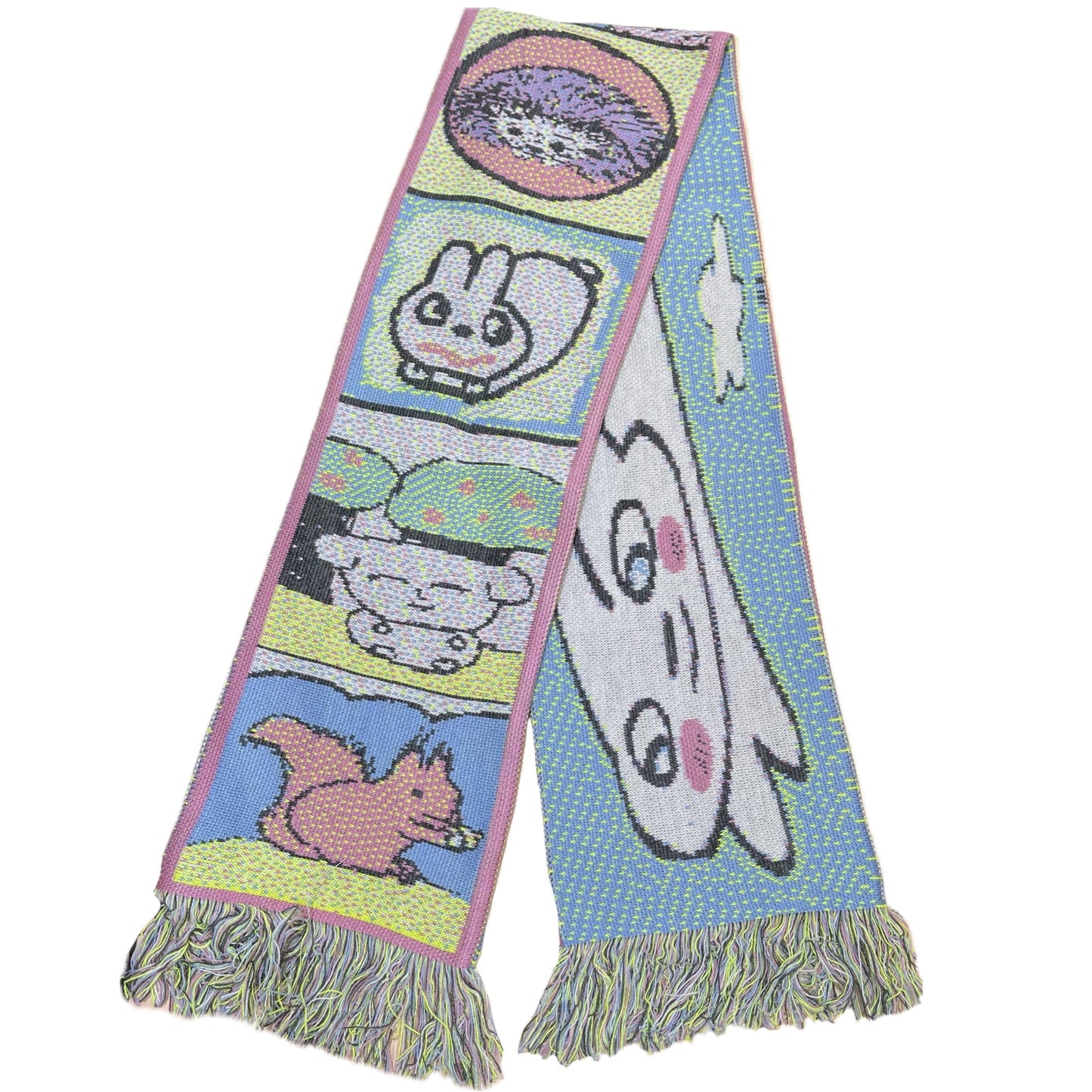 【Jooyoung Kim】Bunny and friends scarf / グラフィックマフラー
